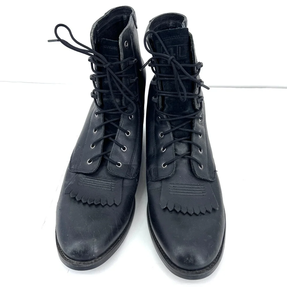 Ariat Heritage Lacer Boots Lace Up Ropers Kiltie Leather Western Womens 11 - Picture 4 of 9